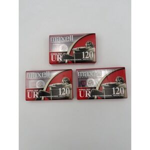 Maxell UR120 Blank Audio Cassette Tapes Lot of 3 Sealed Normal Bias 120 Min